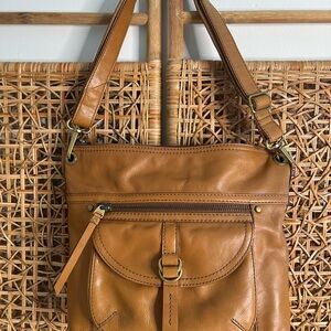 Fossil Brown Leather Shoulder Bag with Classic Design